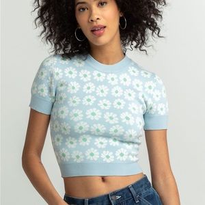 RSQ Floral Womens Crop Sweater